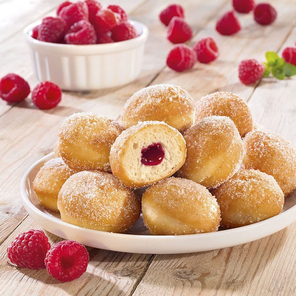 Cafeteria Mini-Berliner mit Himbeer-Füllung